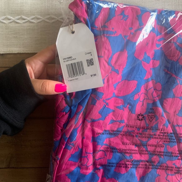 NWT Free the Roses Floral Cut-Out Maxi Dress Size Small Blue/Fushia Pink - Picture 11 of 11